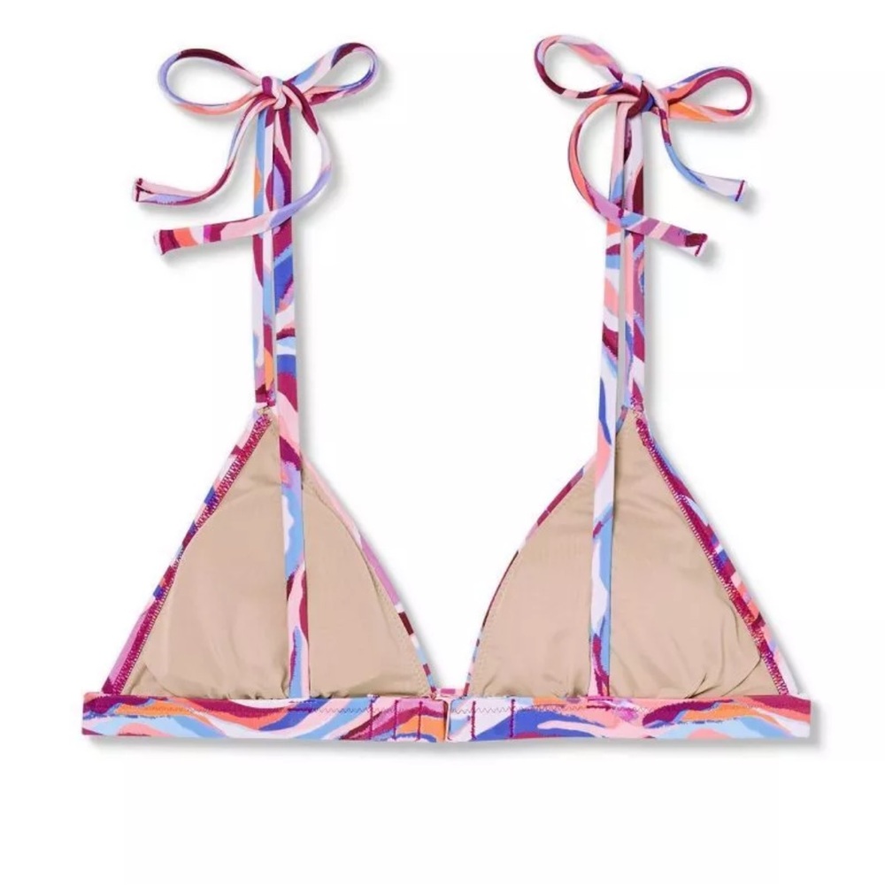 Women’s  Shoulder Tie Triangle Bikini Top - Shade & Shore™ Ulti Anial Print Sz M - Picture 4 of 7